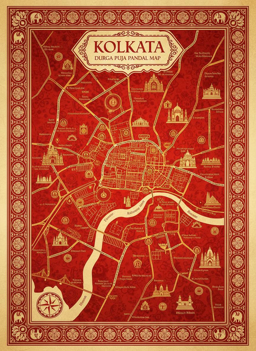 Kolkata Durga Puja Road Map