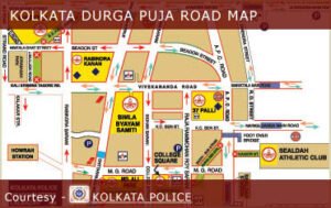 Kolkata Durga Puja Road Map