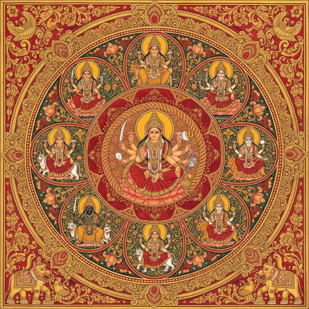 Different forms of Durga