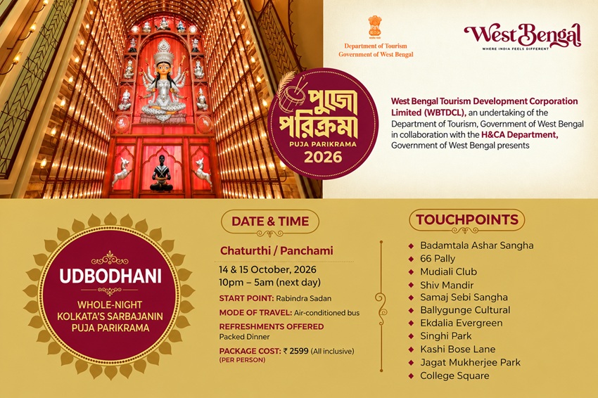 Whole-night pre-Puja pandal hopping of Kolkata's famous “Sarbojanin (community)” Pujas.